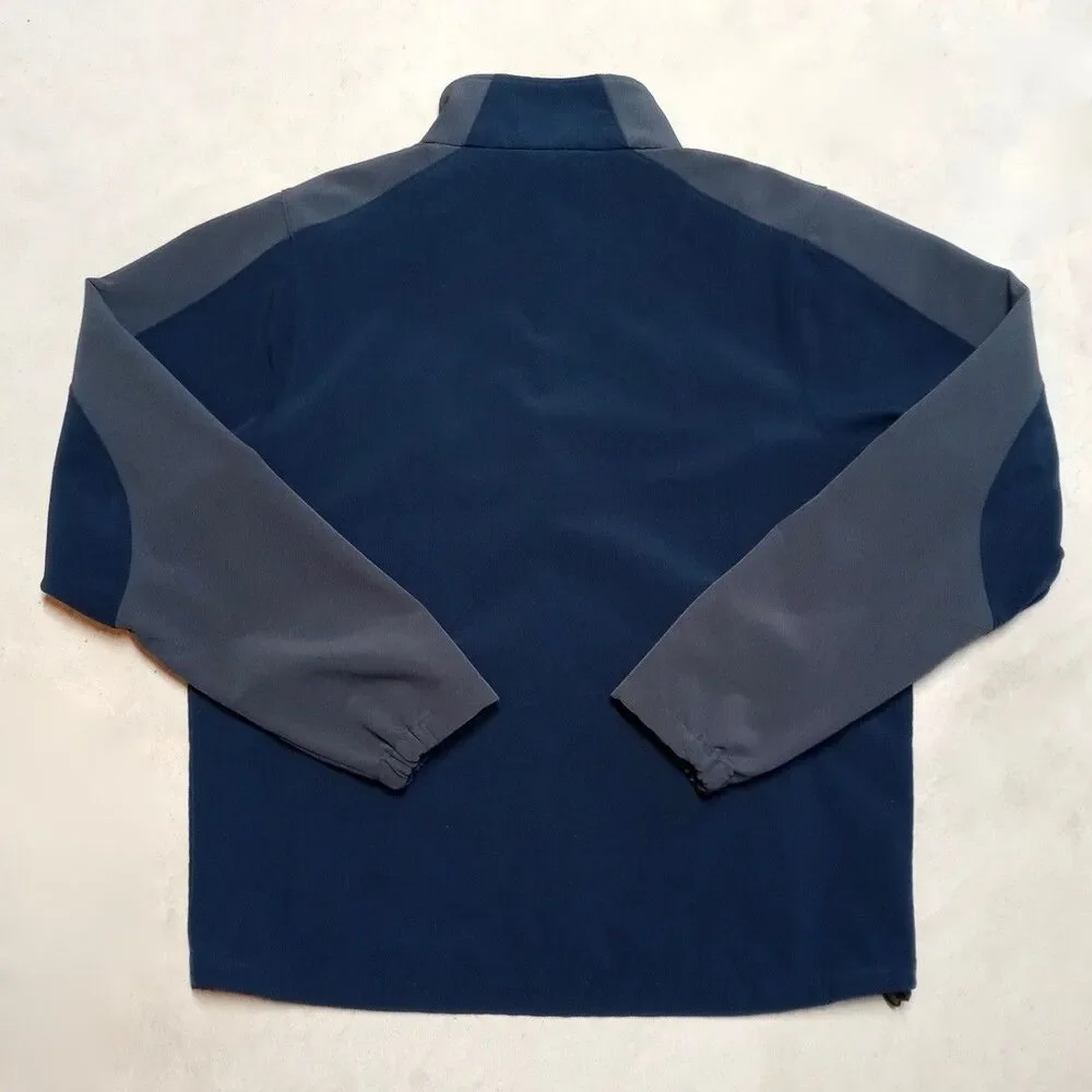 Black Diamond Jacket Mens XL Blue Gray Full Zip Softshell Fleece Lined Hiking